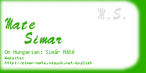 mate simar business card